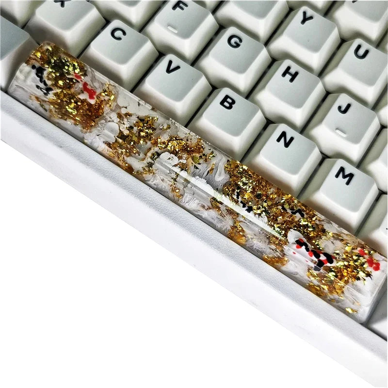 ECHOME Koi Fish Spacebar Keycaps 6.25U Custom Resin DIY Cherry Spacebar Keycaps MX Switch Translucent Keycap Mechanical Keyboard