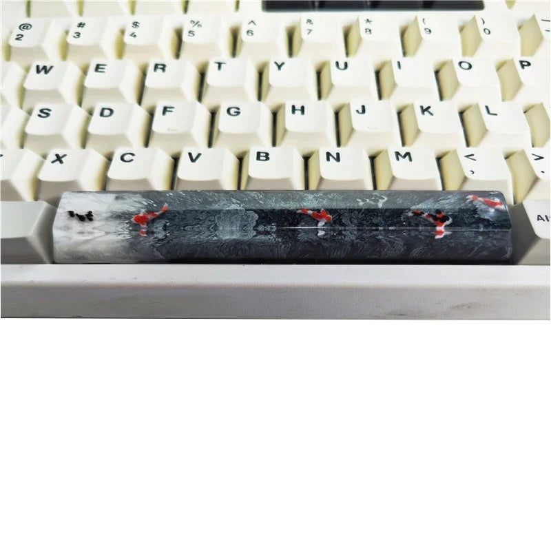 ECHOME Koi Fish Spacebar Keycaps 6.25U Custom Resin DIY Cherry Spacebar Keycaps MX Switch Translucent Keycap Mechanical Keyboard