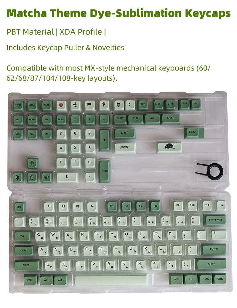 K135 Minimalist White Keycap PBT Thermal Sublimation XDA Concise Japanese Korea Key Cap Adaptive Mechanical Keyboard Keycaps