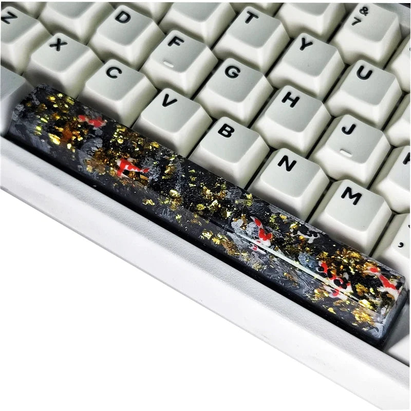 ECHOME Koi Fish Spacebar Keycaps 6.25U Custom Resin DIY Cherry Spacebar Keycaps MX Switch Translucent Keycap Mechanical Keyboard