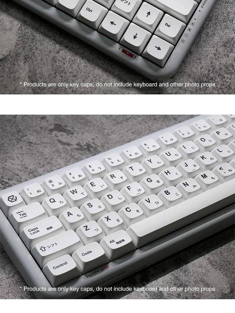 K135 Minimalist White Keycap PBT Thermal Sublimation XDA Concise Japanese Korea Key Cap Adaptive Mechanical Keyboard Keycaps